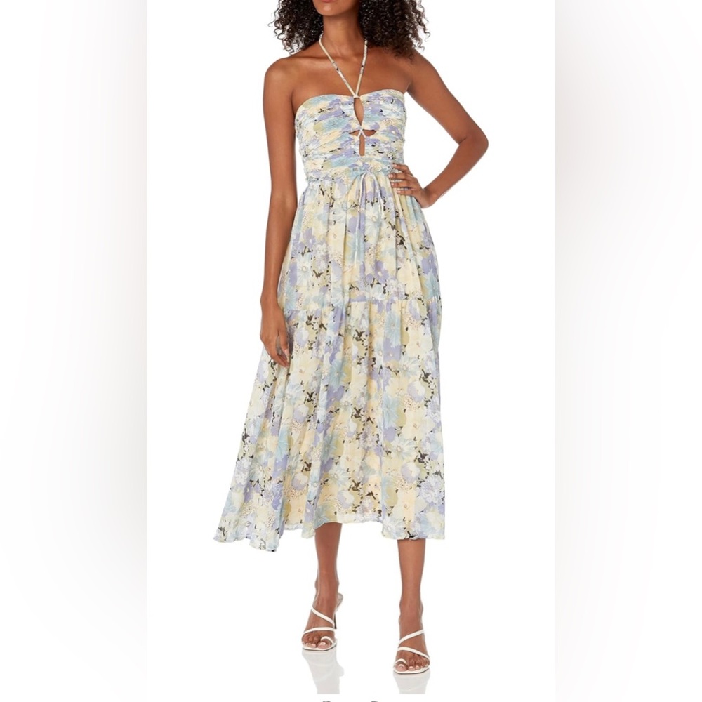 ASTR blue & purple flower dress